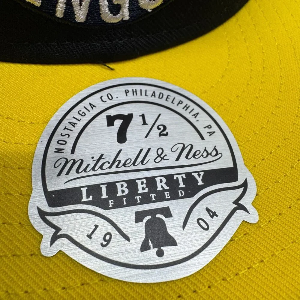 NEW Pittsburgh Penguins Mitchell Ness 2 Tone Liberty Fitted Cap Hat Sz 7 1/2